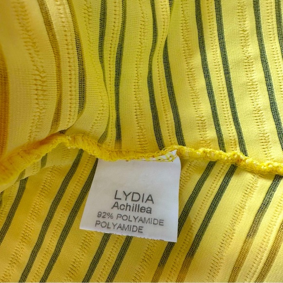 Y2K Yellow Betty Page Sweetheart Neckline 1950’s Retro Style Top With Ruching - Picture 9 of 10